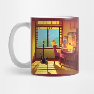 Japanese Music Life of A Guitarist Music Vibes of the 80s Mug